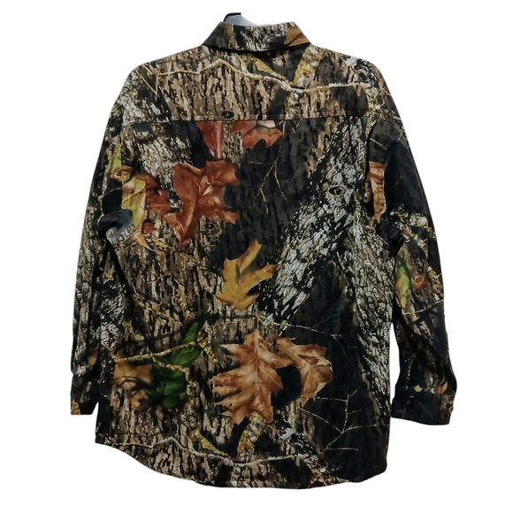 Game Winner BREAK UP MOSSY OAK Camouflage Button Down Roll Tab Shirt Youth SZ  L - Picture 9 of 9